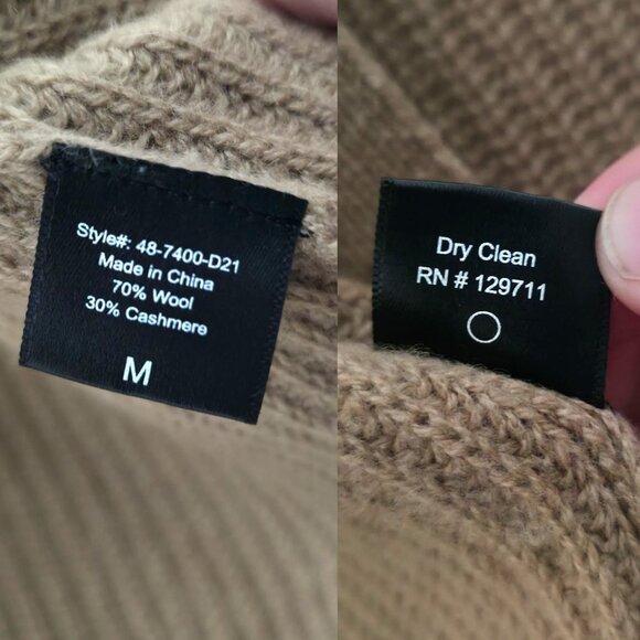 Jenni Kayne Cropped Cocoon Wool Cashmere Cardigan Sweater Camel Brown Size M - Picture 8 of 9